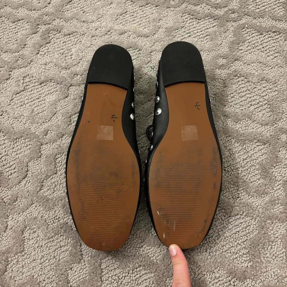 Madewell The Greta Ballet Flat True Black Multi Studded Mary Jane Flat 9 Classic - Picture 6 of 8